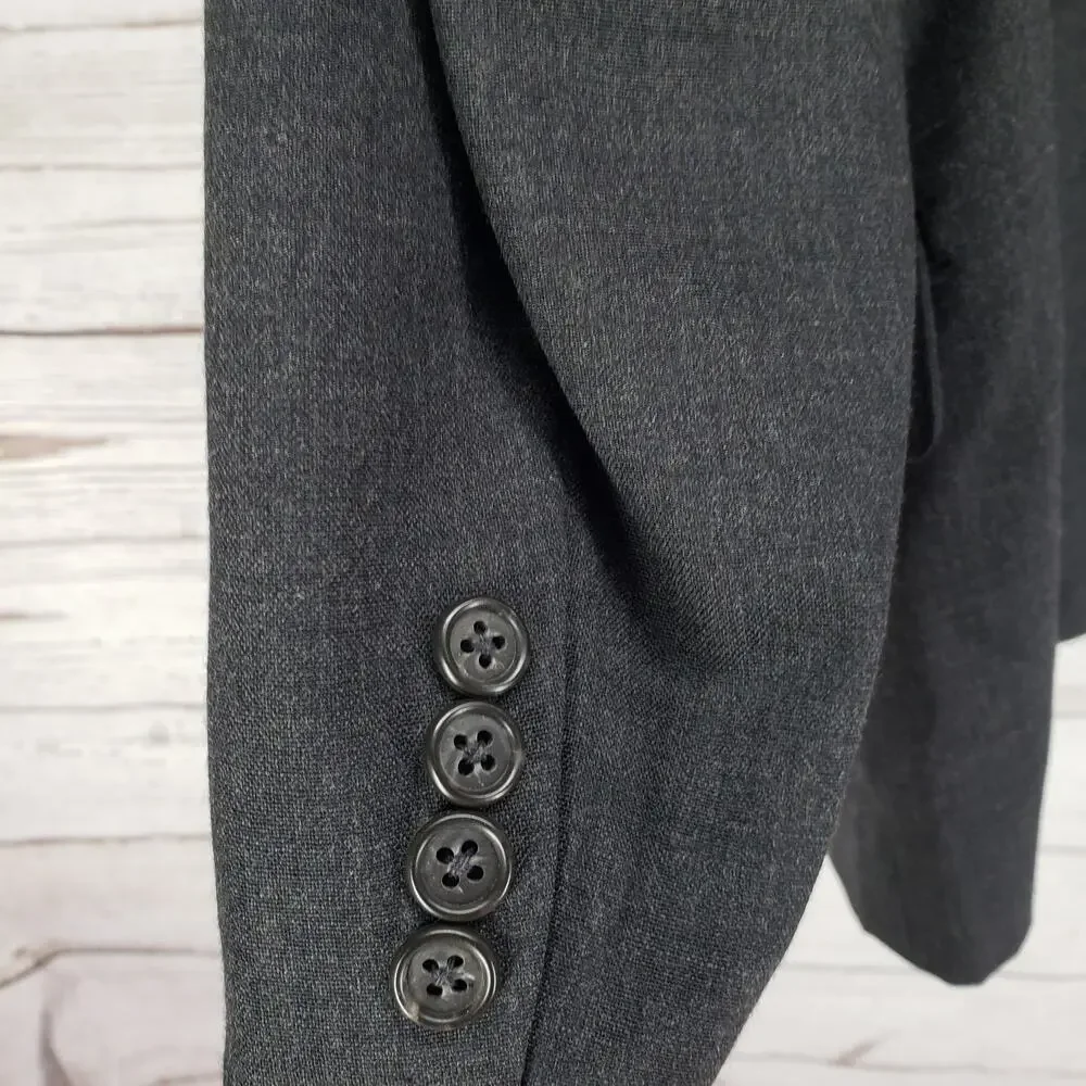 Tailors Row by Deansgate 100%Worsted Wool Men's Charcoal Sportscoat Blazer 42R